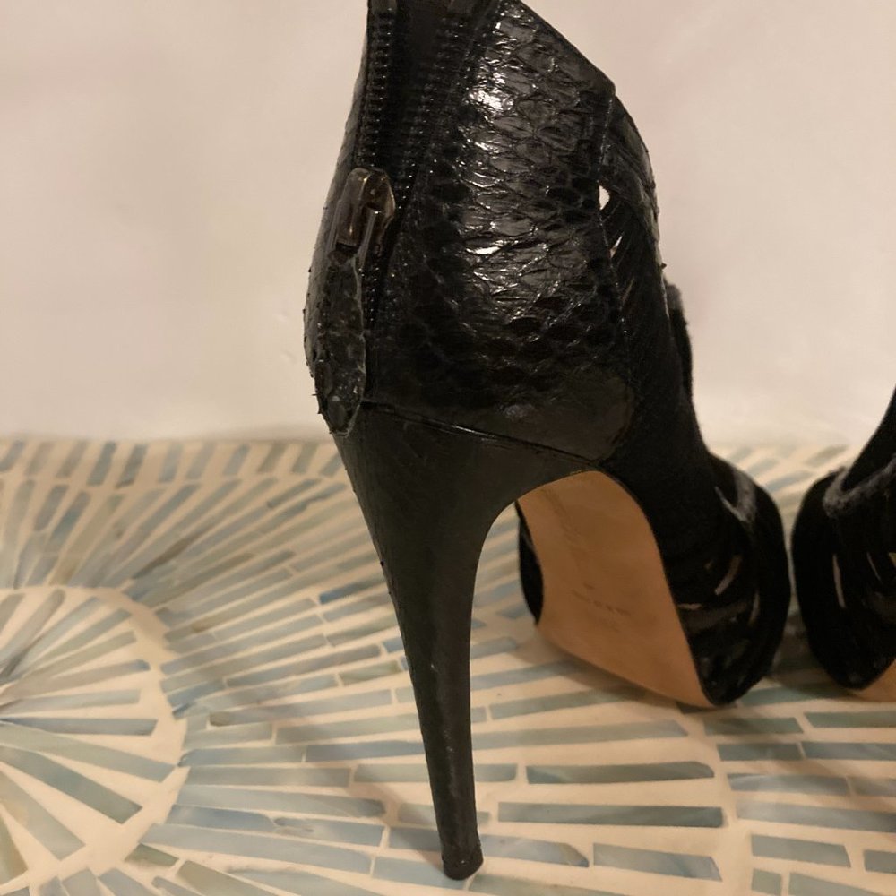 Alexandre Birman Suede And Python Caged Sandal, B… - image 7